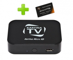 Комплект тв-приставка Kartina Micro HD + годовой абонемент (365 дней)